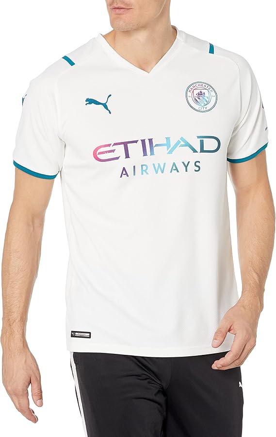 puma 男式曼城足球俱乐部 away 衬衫复制品,带赞助商标志